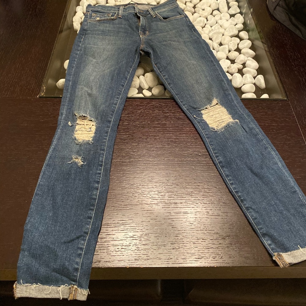 Blue distressed JBrand jeans